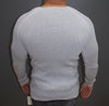 R&R Men Stylish Side Arm Ribbed V Neck Sweater - White