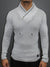R&R Men Stylish Ribbed Zipper Mock Neck Sweater 2 - White