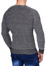 K&D Men Stylish Fully Ribbed Sweatshirt Ridges - Gray - FASH STOP