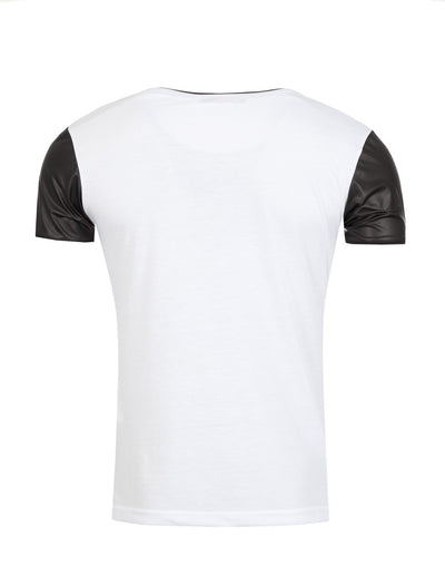 R&R Men Sexy Lady Studded Graphic T-Shirt - White