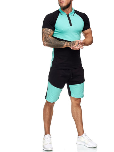 Palu Polo Shirt + Short Ensemble - Black Green X0017C