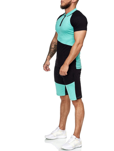 Palu Polo Shirt + Short Ensemble - Black Green X0017C