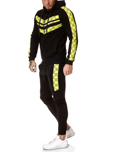 Gusto TrackSuit - Black Neon Green X0050B