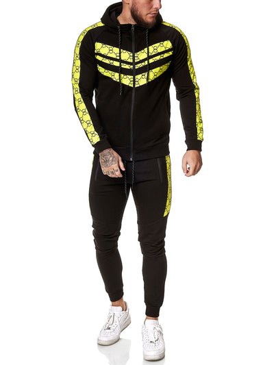 Gusto TrackSuit - Black Neon Green X0050B