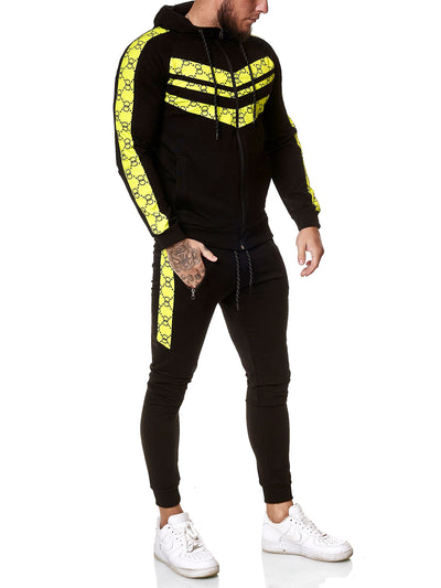 Gusto TrackSuit - Black Neon Green X0050B