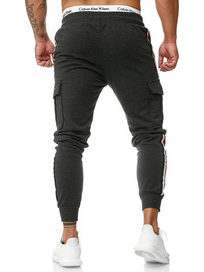 Cargo Dusi Stripe Sweatpants Joggers - Dark Gray X1B - FASH STOP