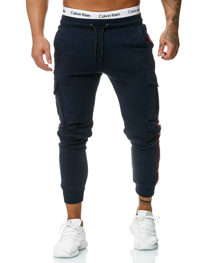 Cargo Dusi Stripe Sweatpants Joggers - Navy Blue X1C - FASH STOP