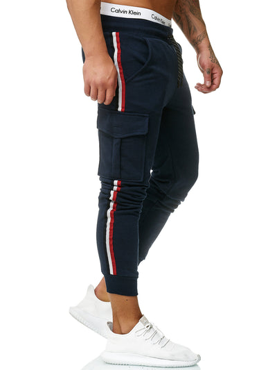 Cargo Dusi Stripe Sweatpants Joggers - Navy Blue X1C - FASH STOP
