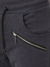 Ribbed Zipper Sweatpants Joggers - Dark Gray X2D