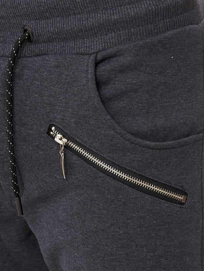 Ribbed Zipper Sweatpants Joggers - Dark Gray X2D