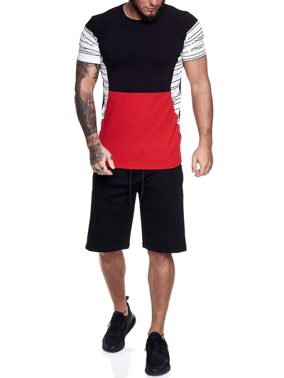 Flavy Shirt + Short Ensemble - Black White Red X64A