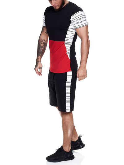 Flavy Shirt + Short Ensemble - Black White Red X64A