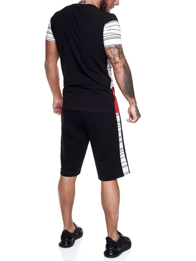 Flavy Shirt + Short Ensemble - Black White Red X64A