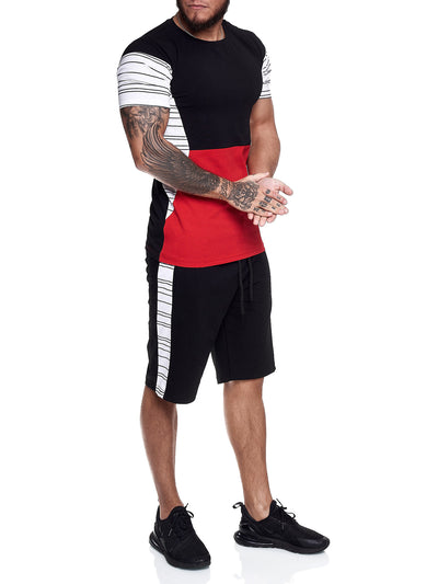 Flavy Shirt + Short Ensemble - Black White Red X64A