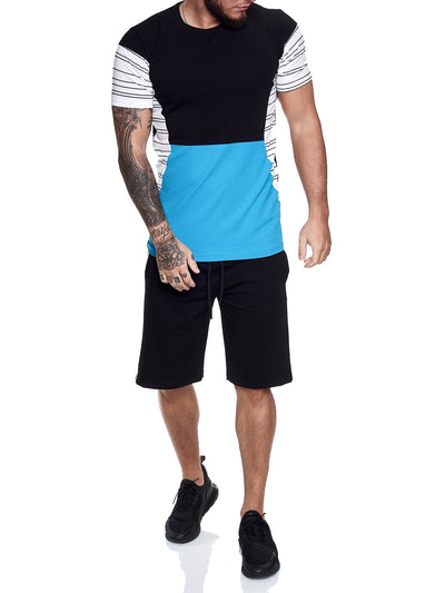 Flavy Shirt + Short Ensemble - Black White Blue X64B