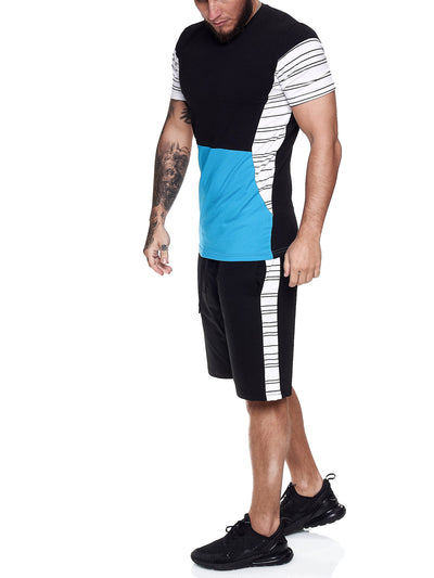 Flavy Shirt + Short Ensemble - Black White Blue X64B