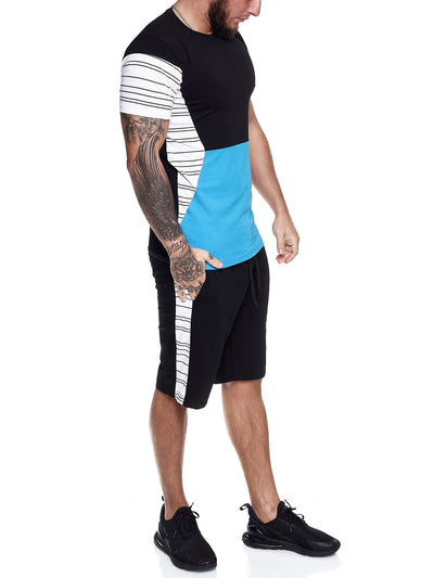 Flavy Shirt + Short Ensemble - Black White Blue X64B