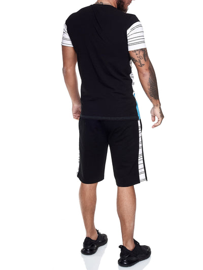 Flavy Shirt + Short Ensemble - Black White Blue X64B
