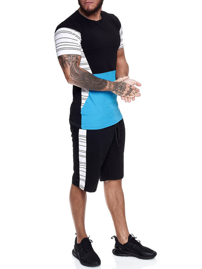 Flavy Shirt + Short Ensemble - Black White Blue X64B