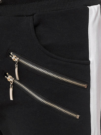 Dozip Stripe Sweatpants Joggers - Black X7A - FASH STOP