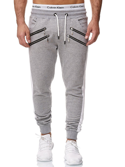 Dozip Stripe Sweatpants Joggers - Gray X7B - FASH STOP