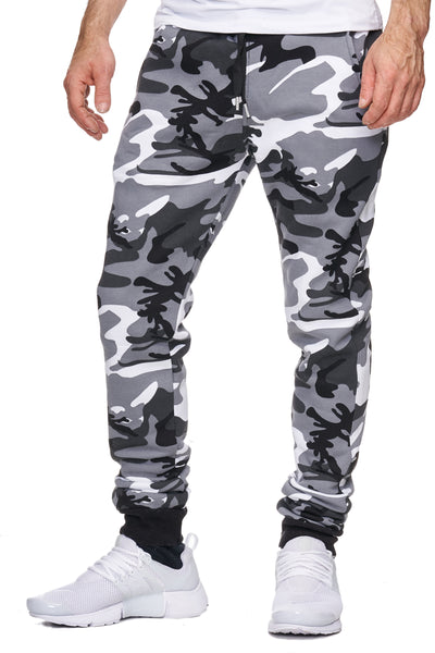 Kams Camo Sweatpants Joggers - Black White Gray X83A