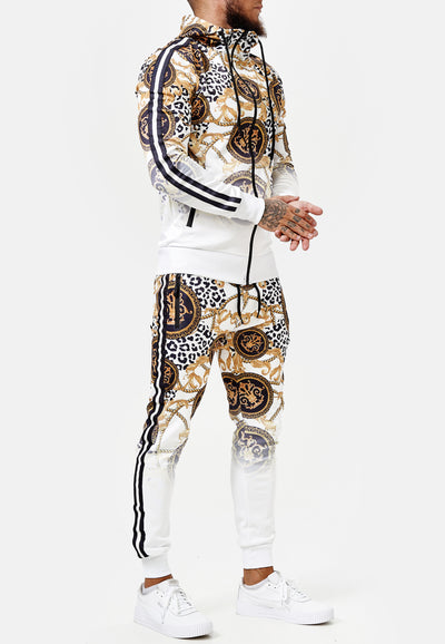 Boss Cheetah Hoodie TrackSuit - White X89A