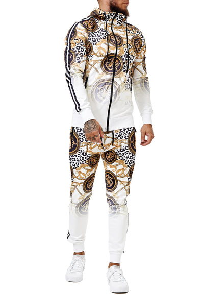 Boss Cheetah Hoodie TrackSuit - White X89A