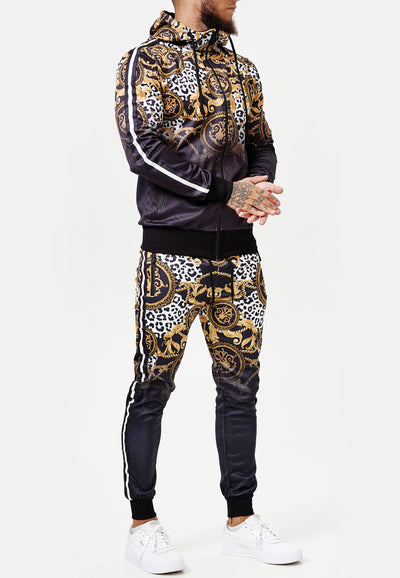 Boss Cheetah Hoodie TrackSuit - Black X89B