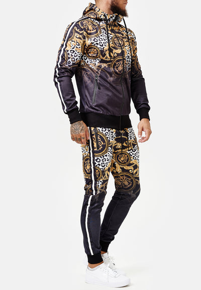 Boss Cheetah Hoodie TrackSuit - Black X89B