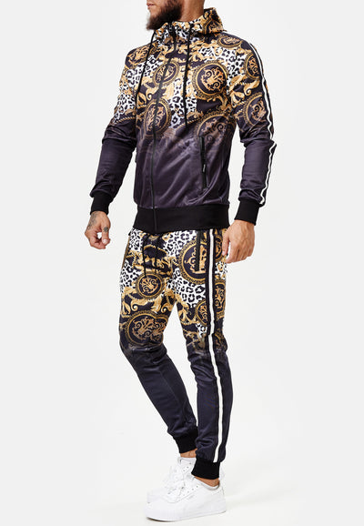 Boss Cheetah Hoodie TrackSuit - Black X89B