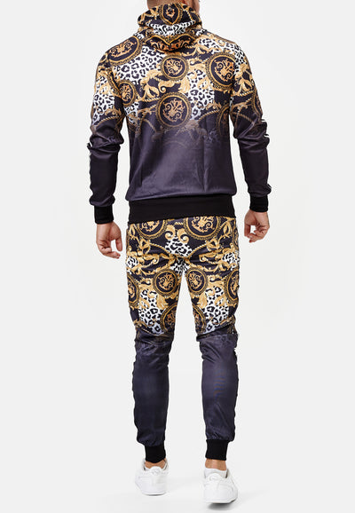 Boss Cheetah Hoodie TrackSuit - Black X89B