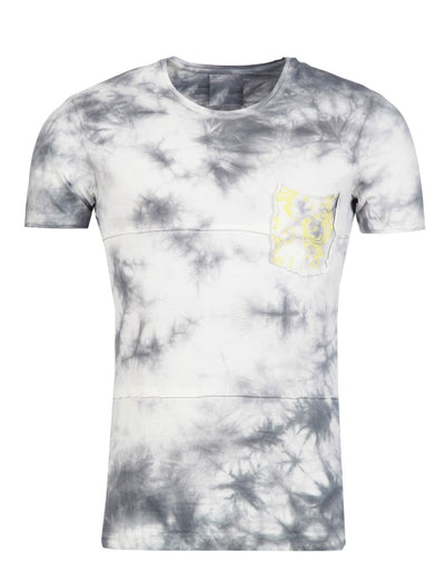 Y&R Men Tie Dyed Pocket T-shirt - Gray