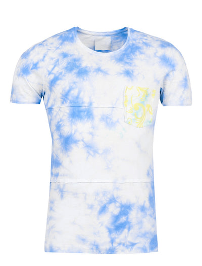Y&R Men Tie Dyed Pocket T-shirt - Blue