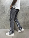 Flay Flared Bottom Jeans - Gray  Y29