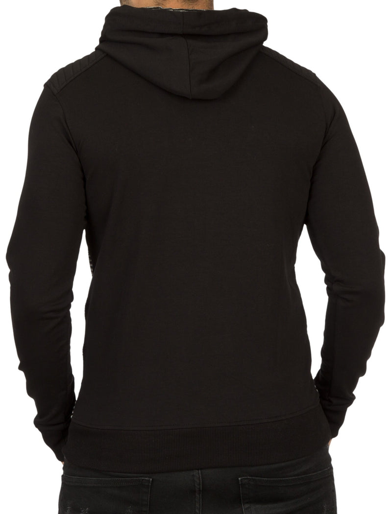 Y&R Mens Sailor Zip Hoodie Sweatshirt - Black