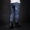 D&H Men Slim Fit Wrinkled Ripped Distressed Jeans - Blue - FASH STOP