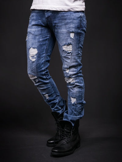 Shredded Stacked Skinny Flared Jeans - Black Wash | Fashion Nova, Mens Jeans  | Fashion Nova