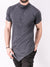 K&B Men Moved Buttons Mock Neck T-shirt - Heather Gray - FASH STOP