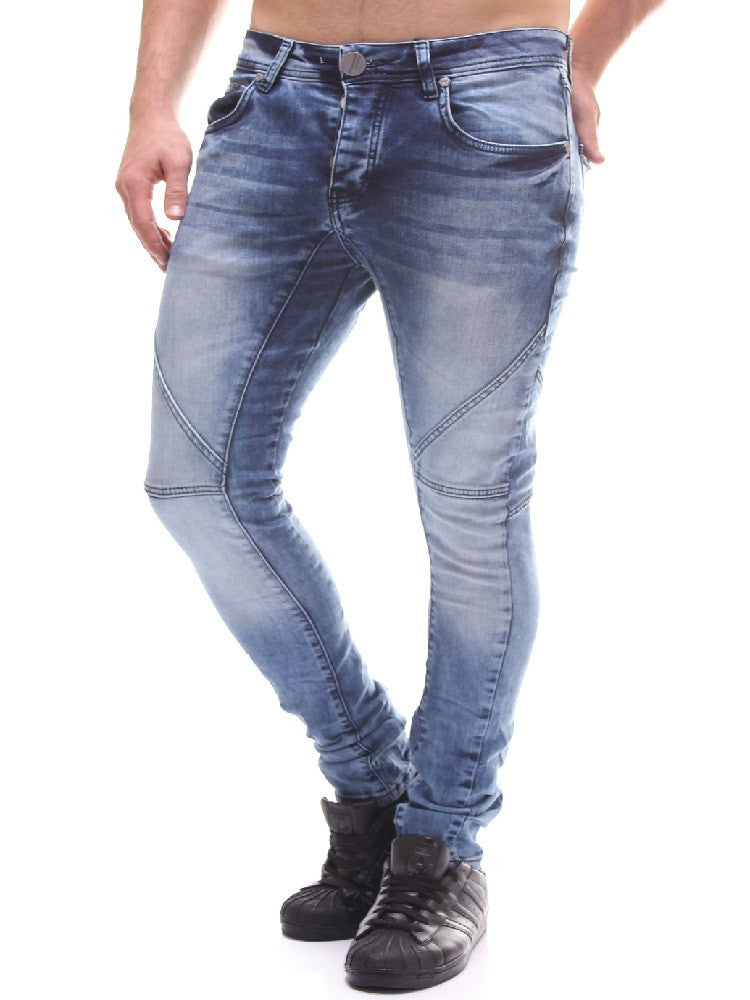 P&V Men Slim Fit Easy Jeans - Blue