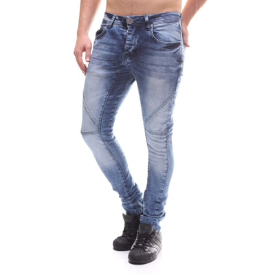 P&V Men Slim Fit Easy Jeans - Blue