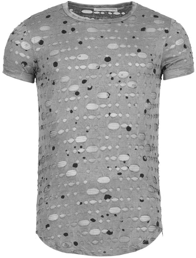 Y&R Mock Holes Stains Perf Poly T-Shirt - Gray