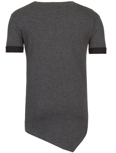 Y&R Men Asymmetrical Cut Pocket T-Shirt - Heather Gray