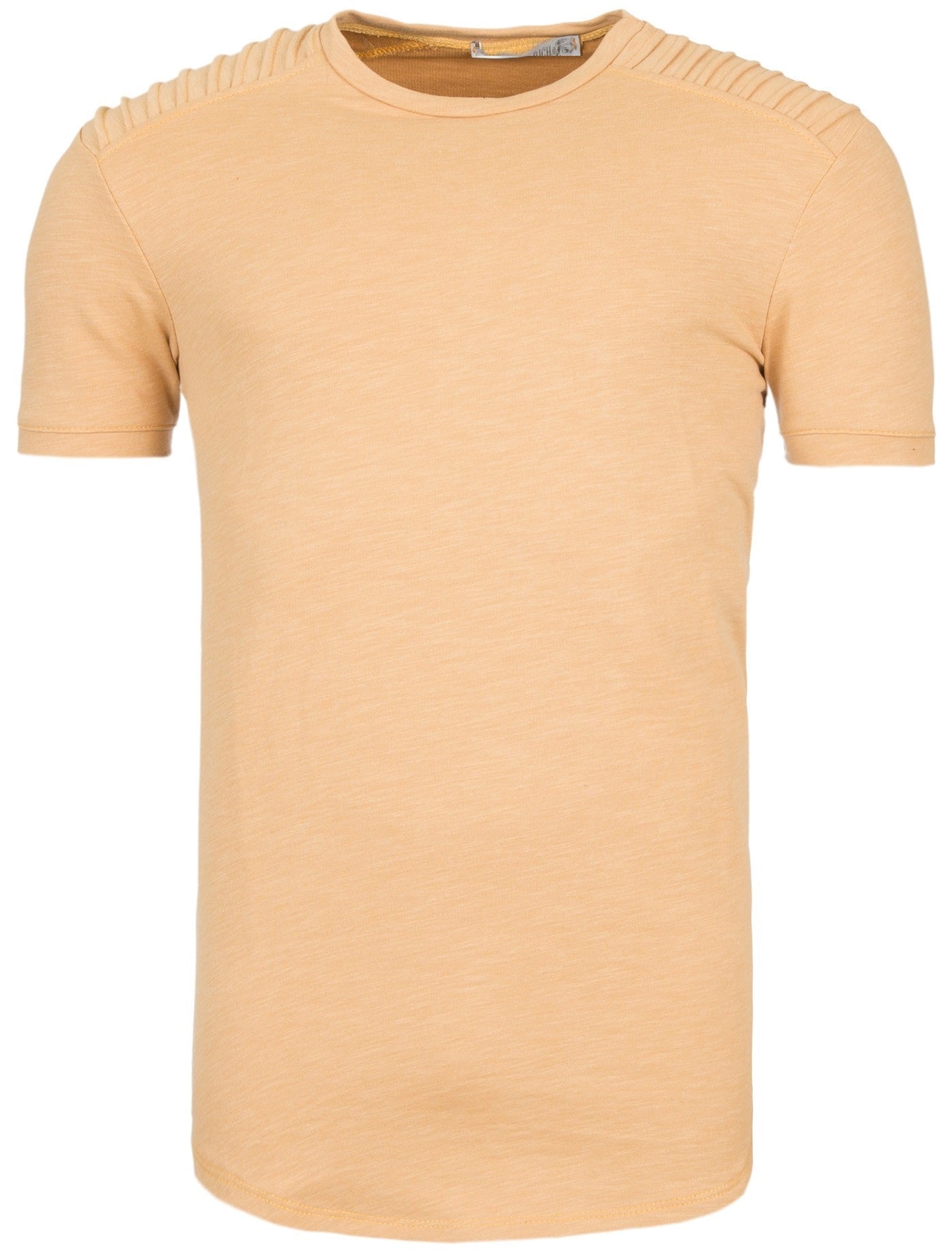 Y&R Men Ribbed Shoulders T-Shirt - Orange