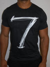 Men Muscle Fit Graphic "7" T-Shirt - Heather Gray - FASH STOP