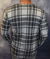Plaid Flannel Long Sleeves T-Shirt - White Black OS0006A
