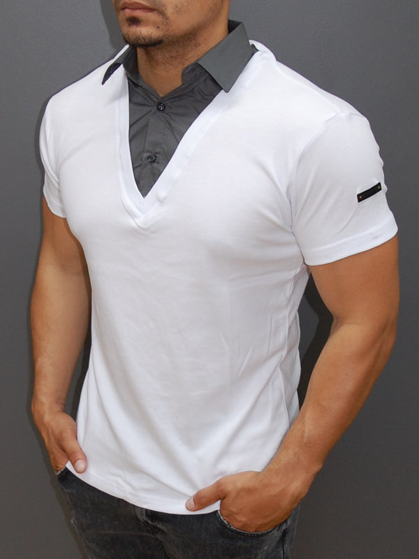 V neck 2024 collar t shirts