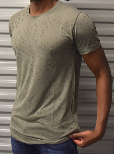 Y&R Men Pinch Holes T-Shirt - Army Green