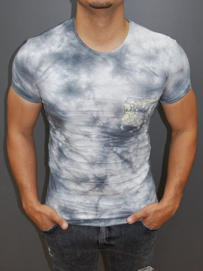 Y&R Men Tie Dyed Pocket T-shirt - Gray
