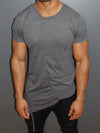 Y&R Men Asymmetrical Fil T-Shirt - Heather Gray